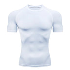 Lightweight unisex compression performance tee, slim athletic fit