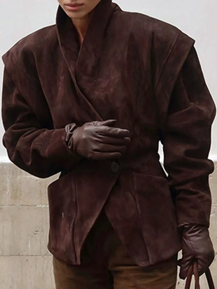 One Button Long Sleeve Blazer