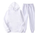 Men's matching hoodie and jogger two-piece tracksuit set in brushed fleece