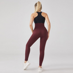 Premium women's high-waist sculpting yoga leggings in brushed compression fabric