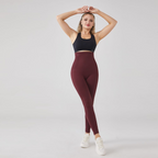 Premium women's high-waist sculpting yoga leggings in brushed compression fabric