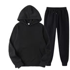 Men's matching hoodie and jogger two-piece tracksuit set in brushed fleece