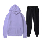 Men's matching hoodie and jogger two-piece tracksuit set in brushed fleece