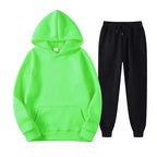 Men's matching hoodie and jogger two-piece tracksuit set in brushed fleece