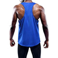 Men's quick-dry running and gym tank top with wide armholes and slim athletic fit