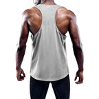 Men's quick-dry running and gym tank top with wide armholes and slim athletic fit