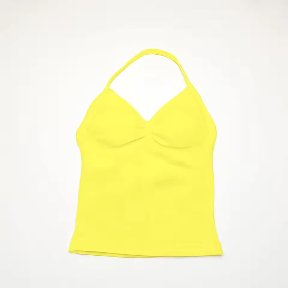 Women's longline strappy sports bra with crisscross back and removable pads