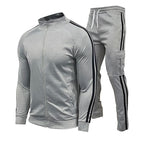 Men's 2-piece tracksuit with matching hoodie and tapered joggers in brushed fleece