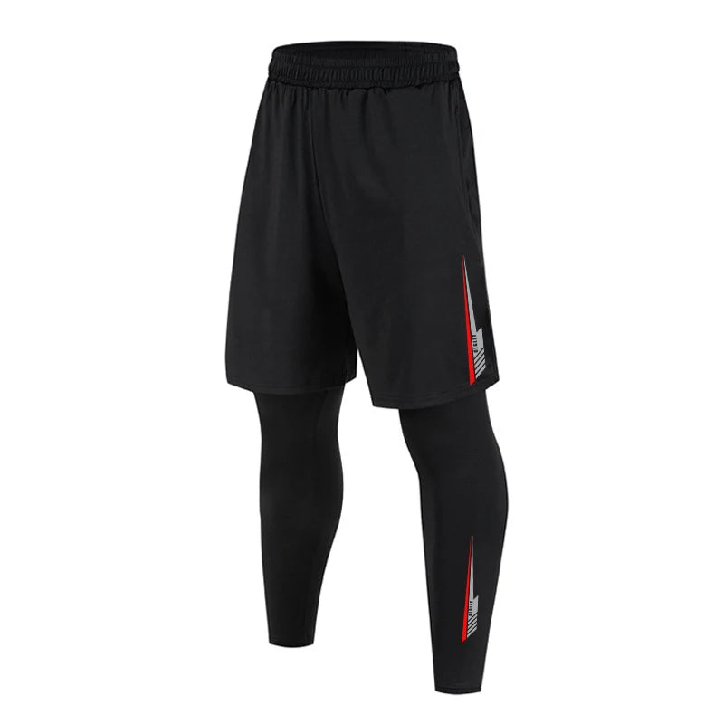 Men's 2-in-1 training pants with built-in compression liner and tapered ankle