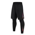 Men's 2-in-1 training pants with built-in compression liner and tapered ankle