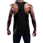 Men's quick-dry running and gym tank top with wide armholes and slim athletic fit
