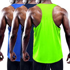 Men's quick-dry running and gym tank top with wide armholes and slim athletic fit
