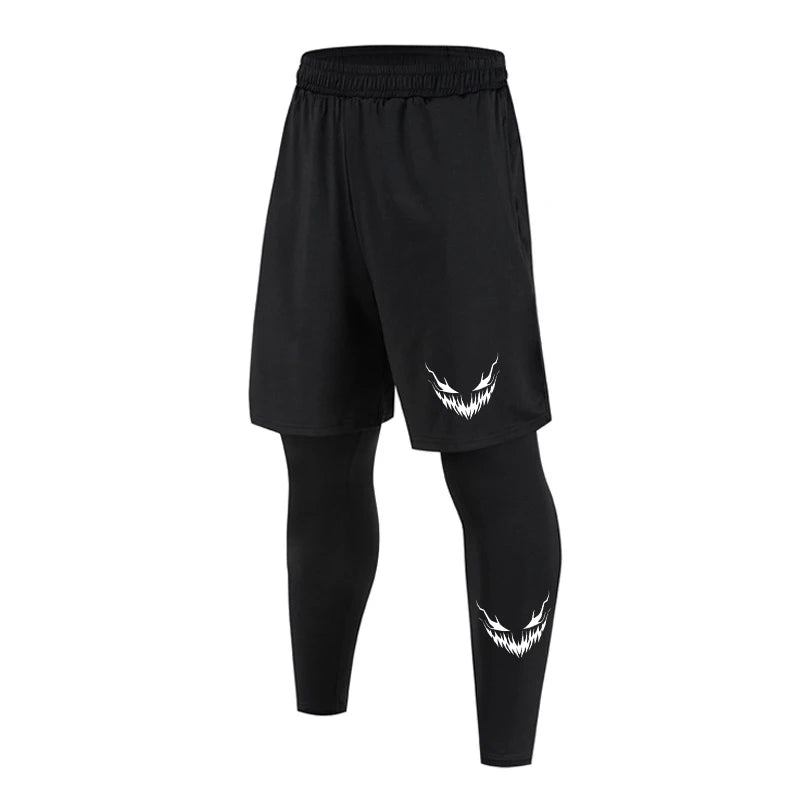 Men's 2-in-1 training pants with built-in compression liner and tapered ankle