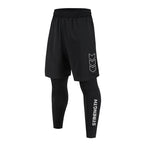 Men's 2-in-1 training pants with built-in compression liner and tapered ankle