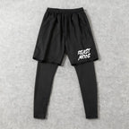 Men's 2-in-1 training pants with built-in compression liner and tapered ankle