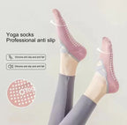 Women's non-slip grip socks for Pilates and yoga with silicone sole