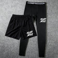 Men's 2-in-1 training pants with built-in compression liner and tapered ankle