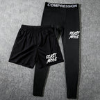 Men's 2-in-1 training pants with built-in compression liner and tapered ankle