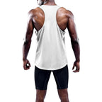 Men's quick-dry running and gym tank top with wide armholes and slim athletic fit