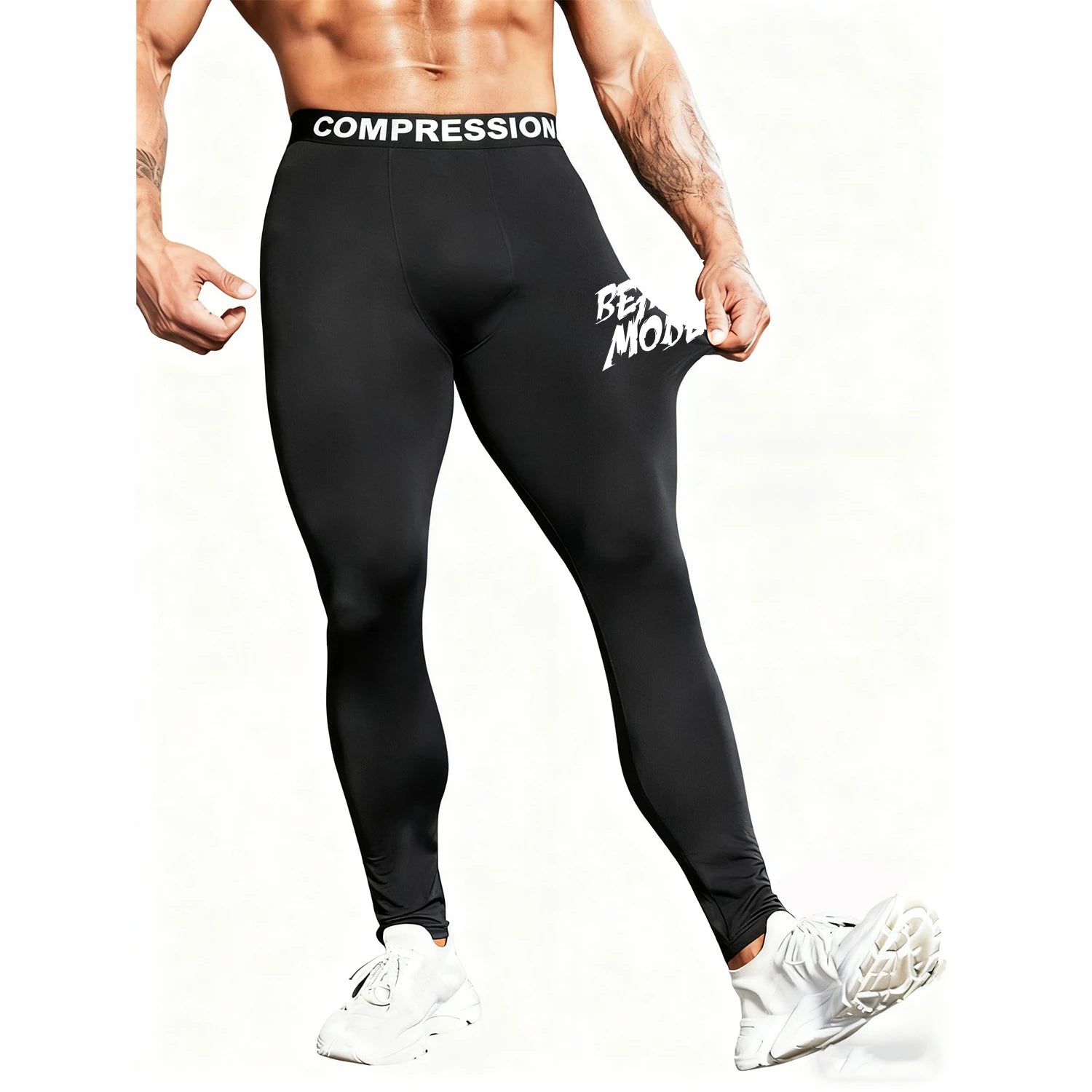 Men's 2-in-1 training pants with built-in compression liner and tapered ankle