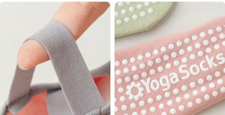 Women's non-slip grip socks for Pilates and yoga with silicone sole
