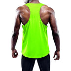 Men's quick-dry running and gym tank top with wide armholes and slim athletic fit