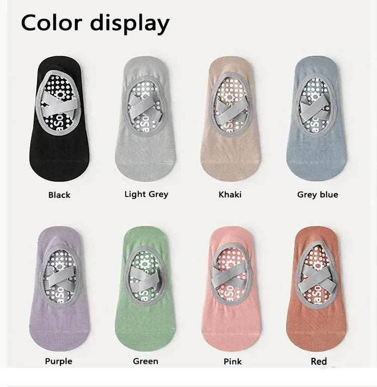 Women's non-slip grip socks for Pilates and yoga with silicone sole