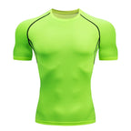 Lightweight unisex compression performance tee, slim athletic fit