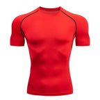 Lightweight unisex compression performance tee, slim athletic fit