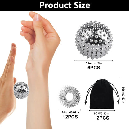 Magnetic Hedgehog Massage Ball & Acupressure Ring Set
