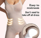 Women's seamless firm compression bodysuit shapewear with silicone trim
