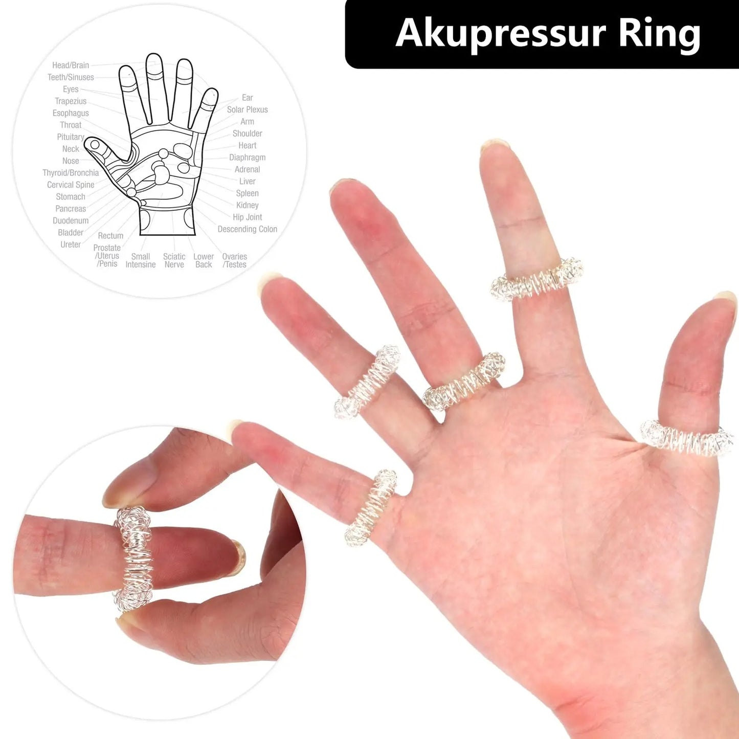 Magnetic Hedgehog Massage Ball & Acupressure Ring Set