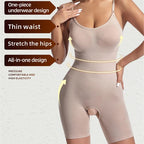 Women's seamless firm compression bodysuit shapewear with silicone trim