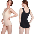 Women's warm thermal shapewear bodysuit with long sleeves and brushed lining
