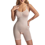 Women's seamless firm compression bodysuit shapewear with silicone trim