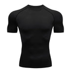 Lightweight unisex compression performance tee, slim athletic fit