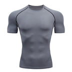 Lightweight unisex compression performance tee, slim athletic fit