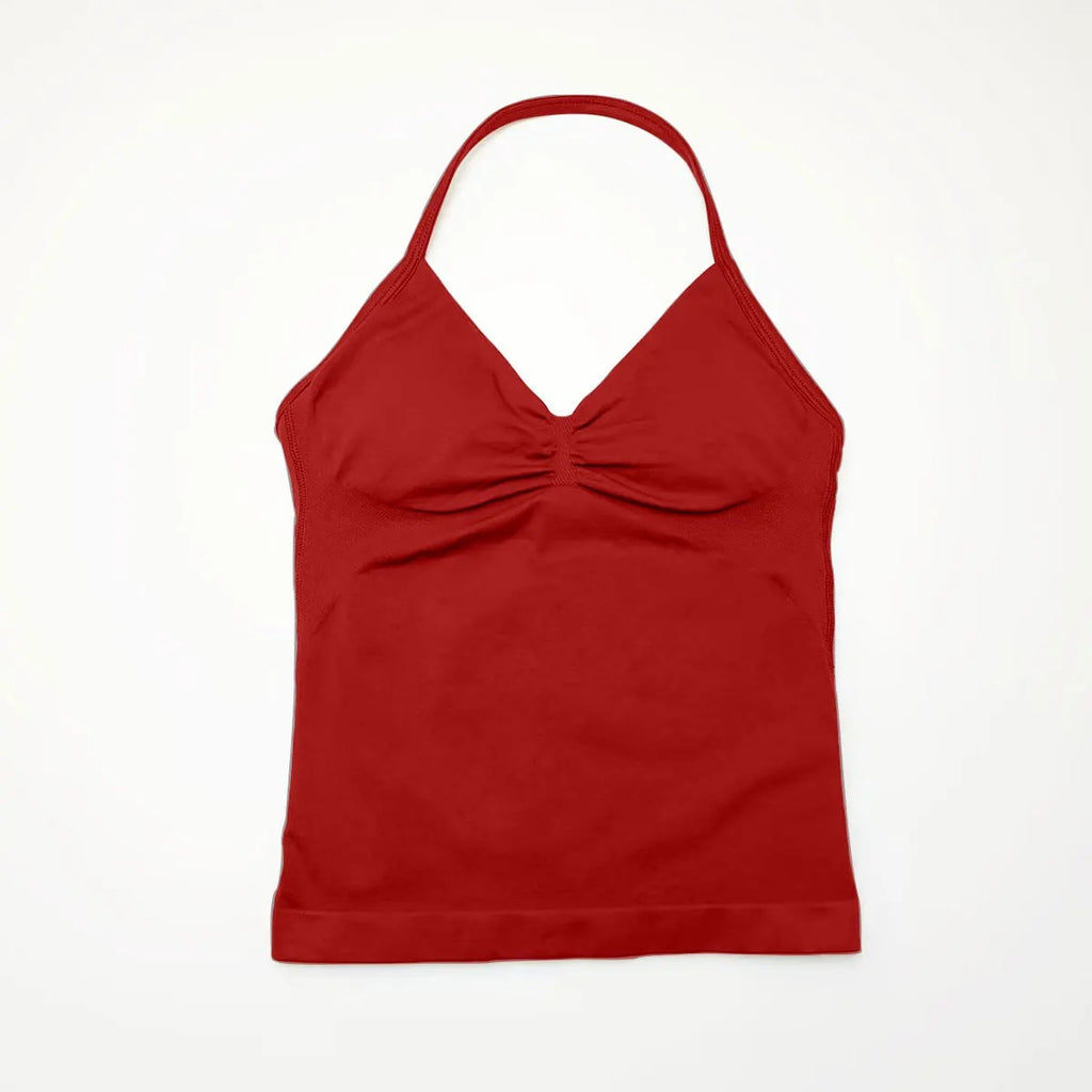 Women's longline strappy sports bra with crisscross back and removable pads