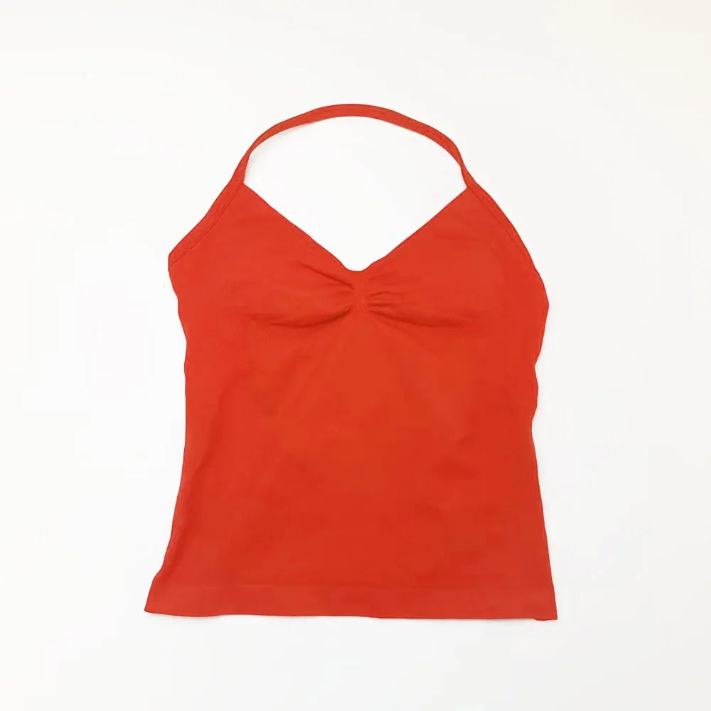 Women's longline strappy sports bra with crisscross back and removable pads