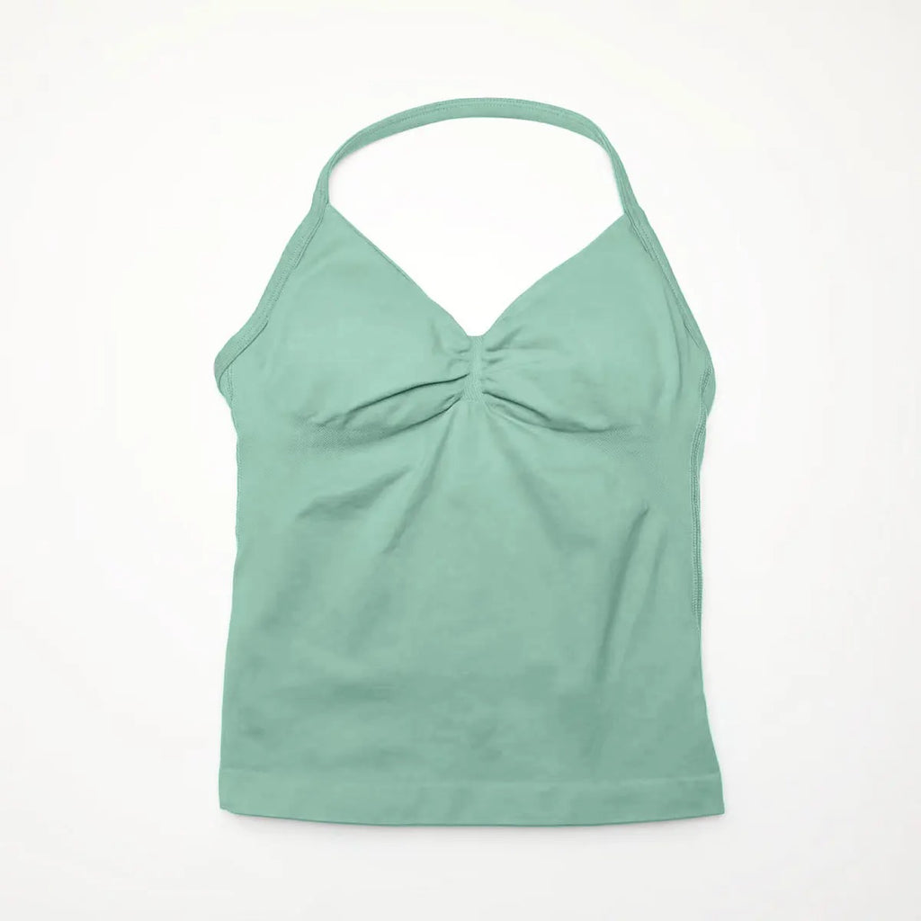 Women's longline strappy sports bra with crisscross back and removable pads