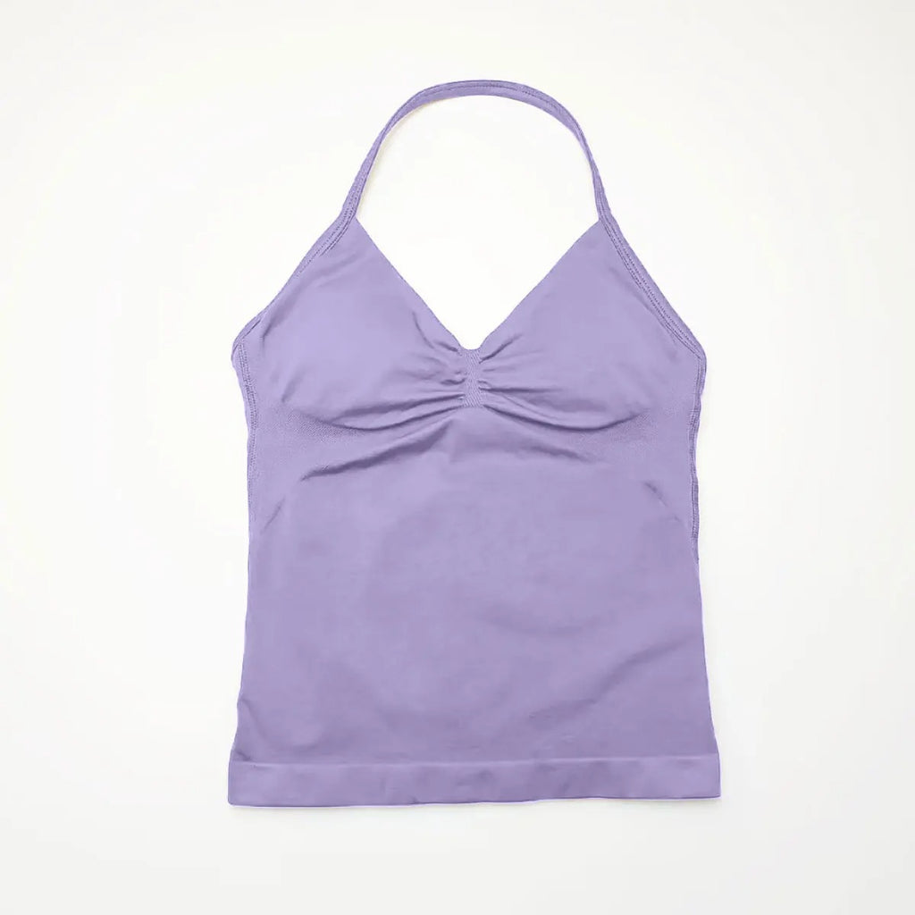 Women's longline strappy sports bra with crisscross back and removable pads