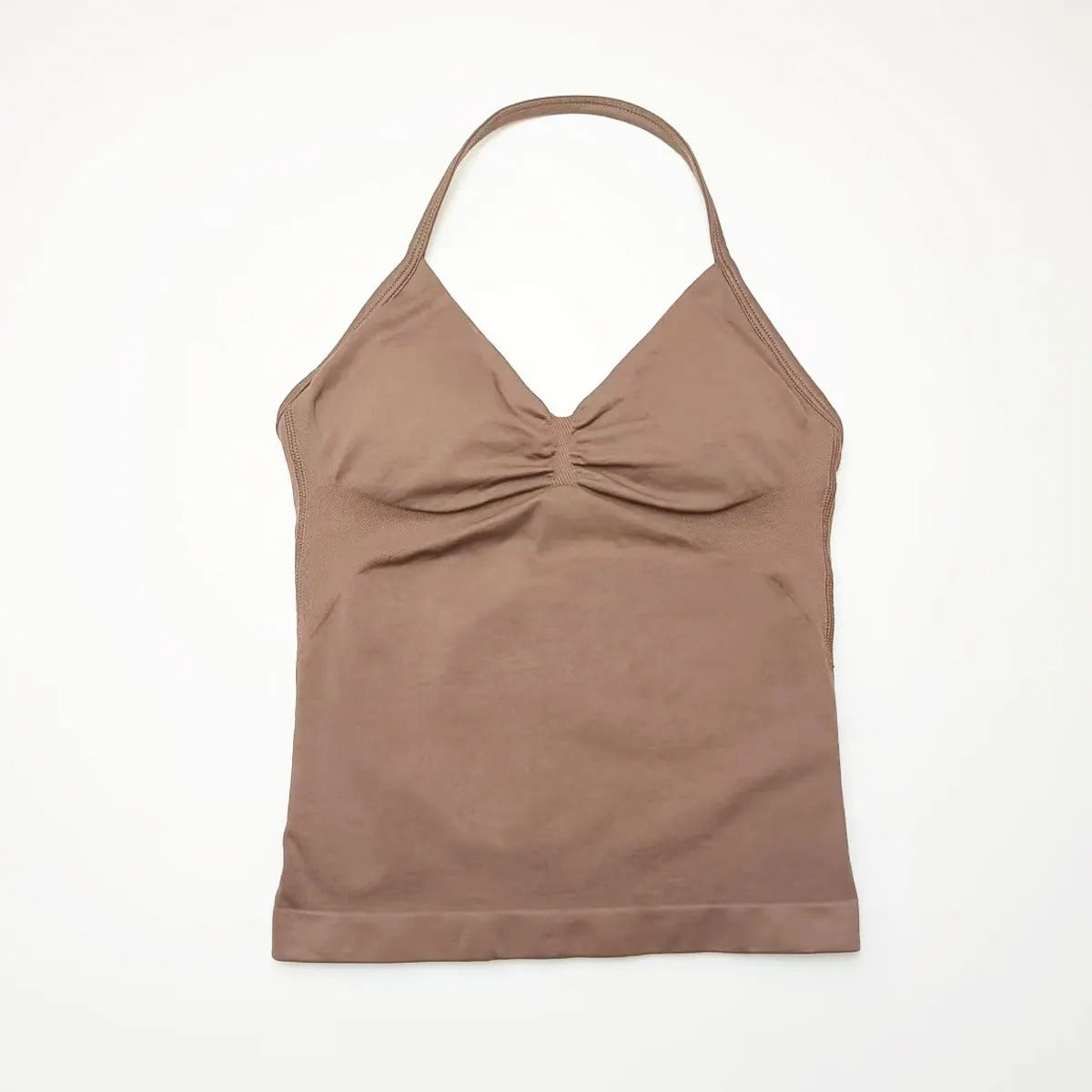 Women's longline strappy sports bra with crisscross back and removable pads