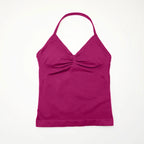 Women's longline strappy sports bra with crisscross back and removable pads