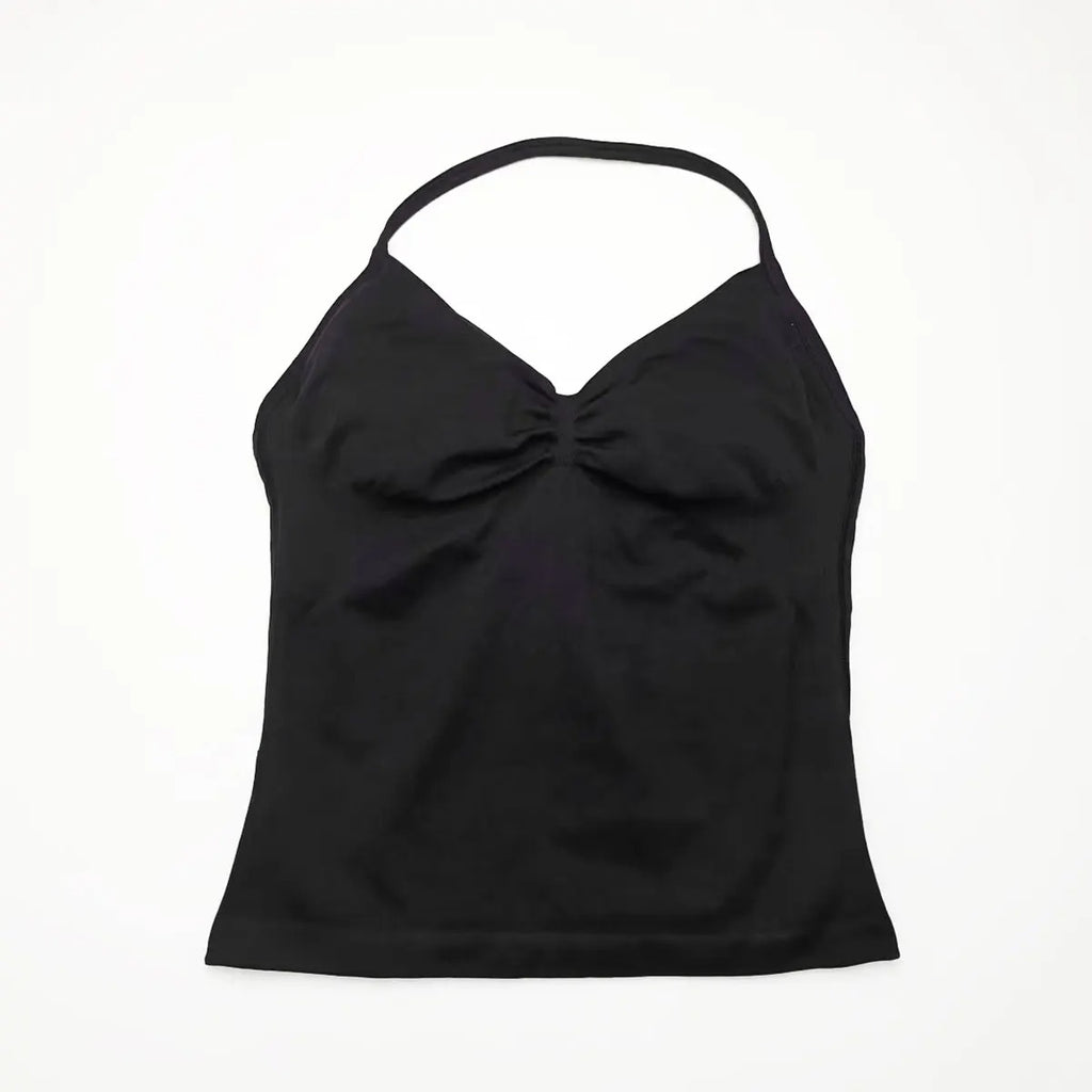 Women's longline strappy sports bra with crisscross back and removable pads