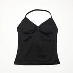 Women's longline strappy sports bra with crisscross back and removable pads