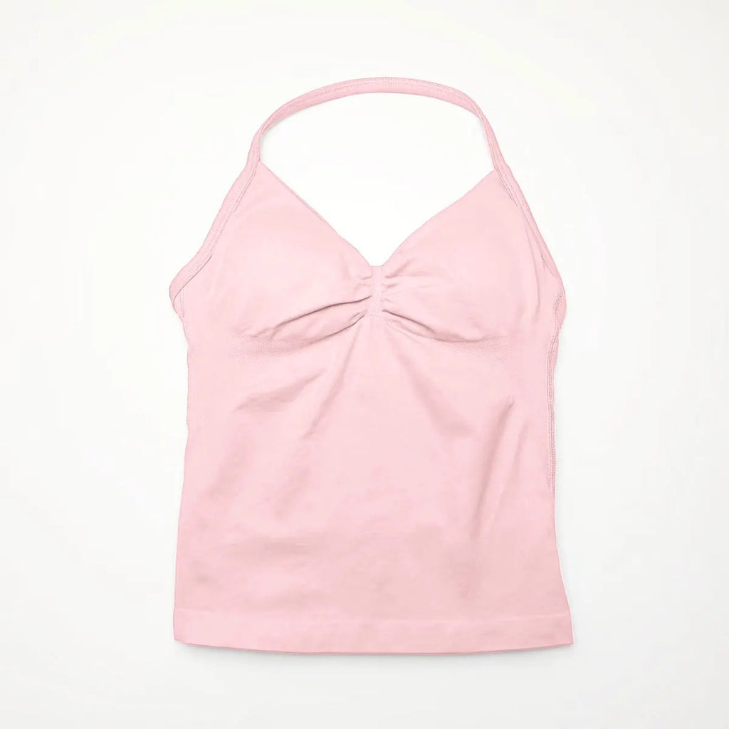 Women's longline strappy sports bra with crisscross back and removable pads